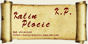 Kalin Pločić vizit kartica